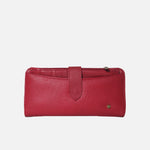 Billetera primavera de cuero para mujer - Rojo