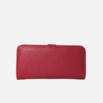Billetera primavera de cuero para mujer - Rojo