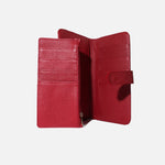 Billetera primavera de cuero para mujer - Rojo