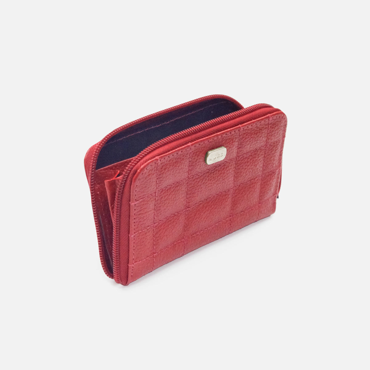 Billetera rosalba  de cuero para mujer - Rojo