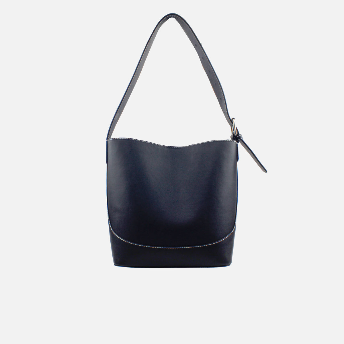 Cartera elemental de cuero para mujer - Negro