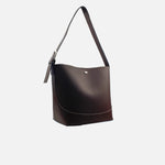 Cartera elemental de cuero para mujer - Café