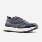 Tenis Sneakers alan de cuero para hombre - Azul