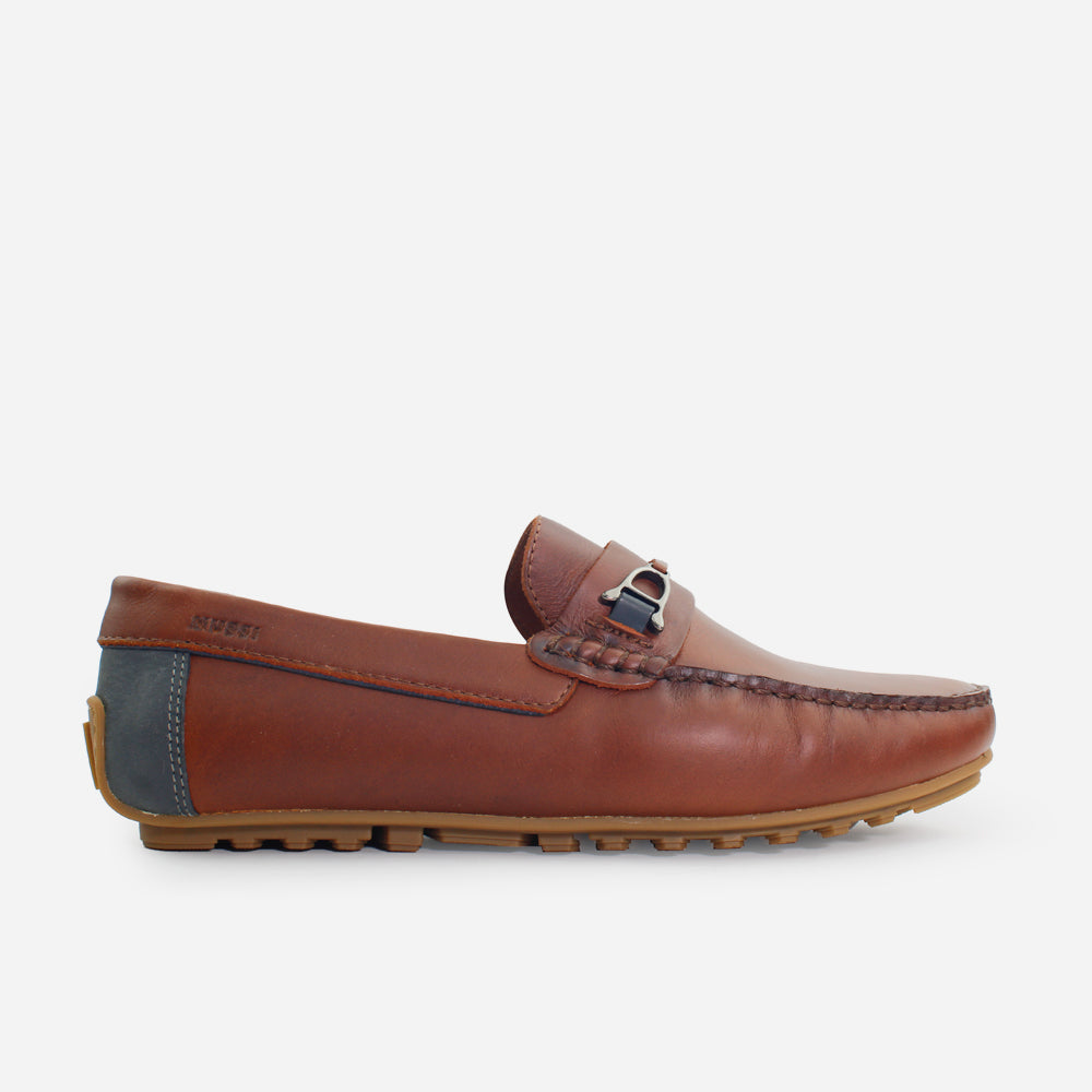 Mocasin plano sanji de sintético para hombre - Brandy