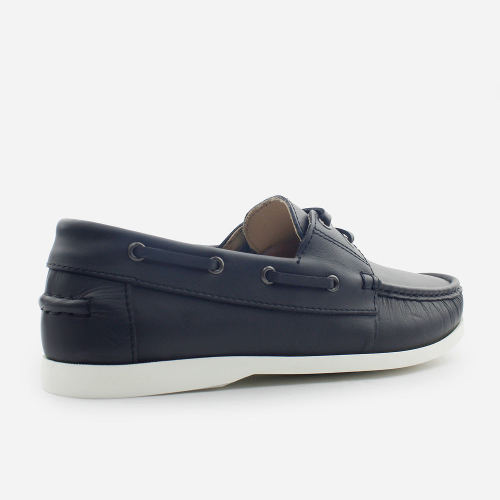 Mocasin plano mephisto de cuero para hombre - Negro