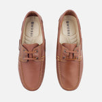 Mocasin plano mephisto de cuero para hombre - Brandy