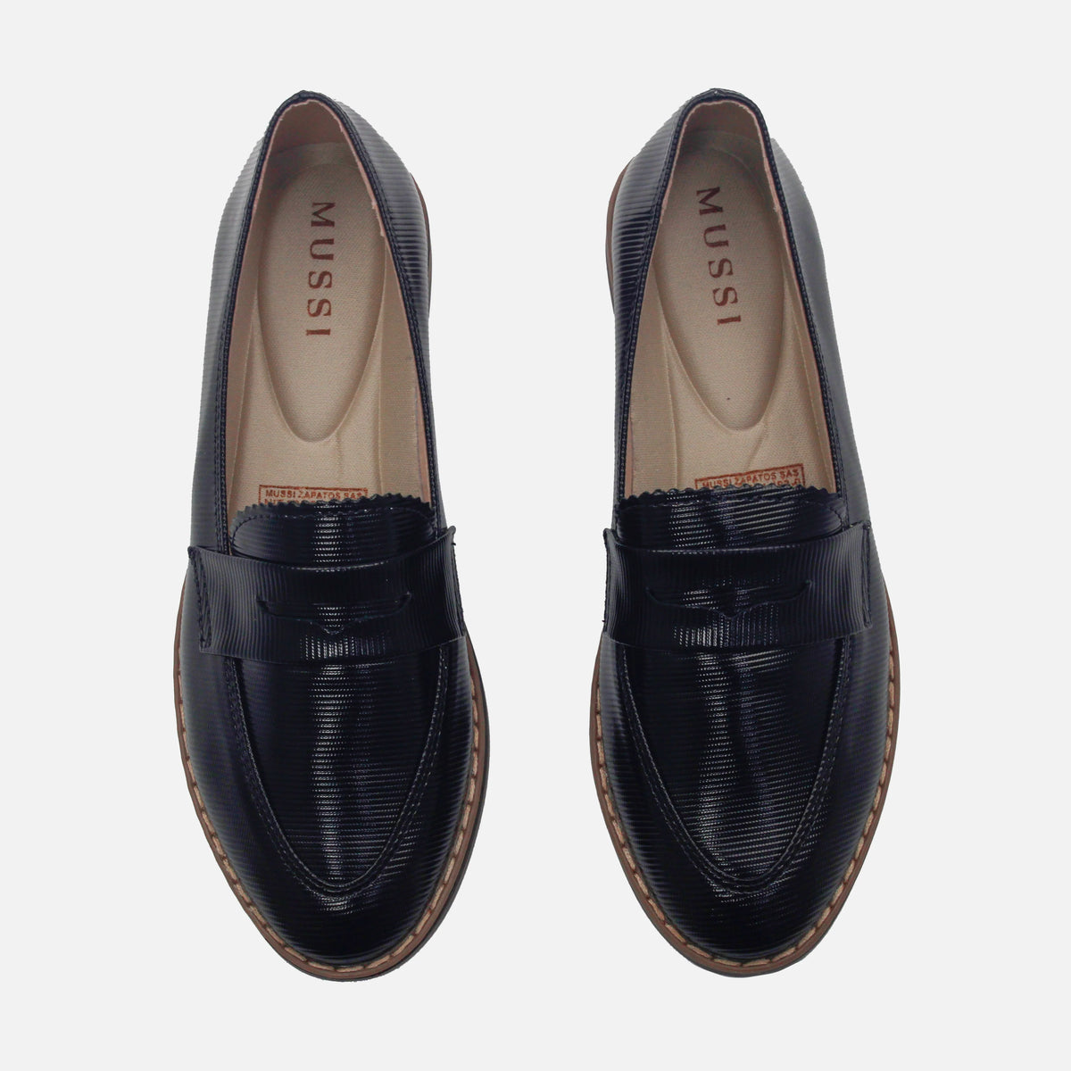 Mocasin plano vania de sintético para mujer - Negro