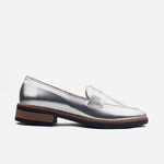 Mocasin plano vania de sintético para mujer - Plata