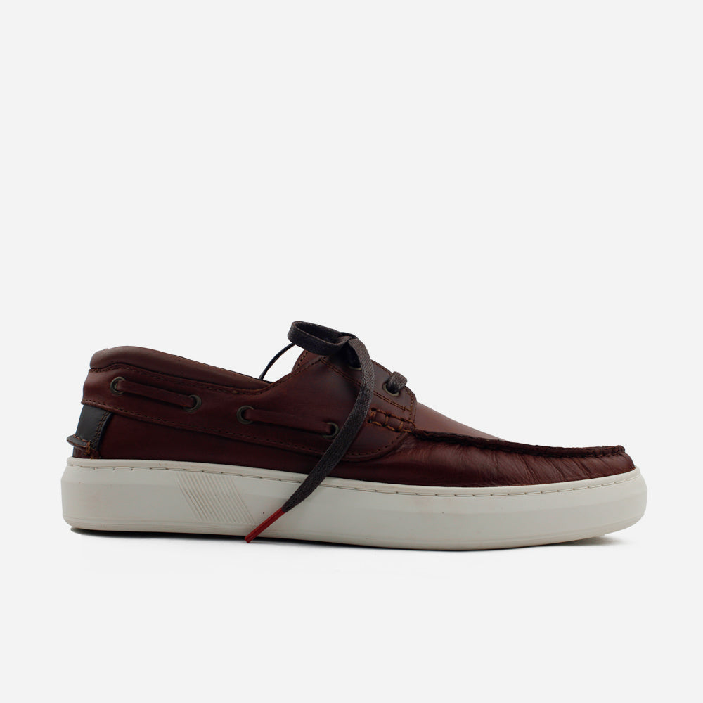 Mocasin plano ciel de cuero para hombre - Brandy