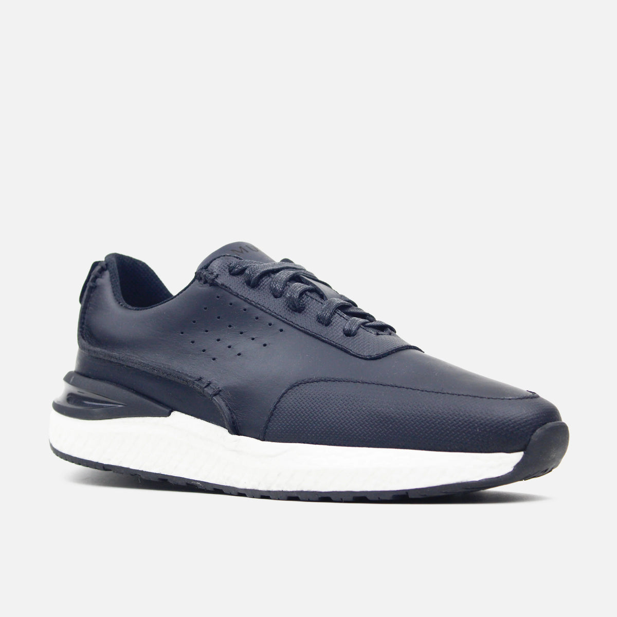 Tenis merlin de cuero para hombre - Negro