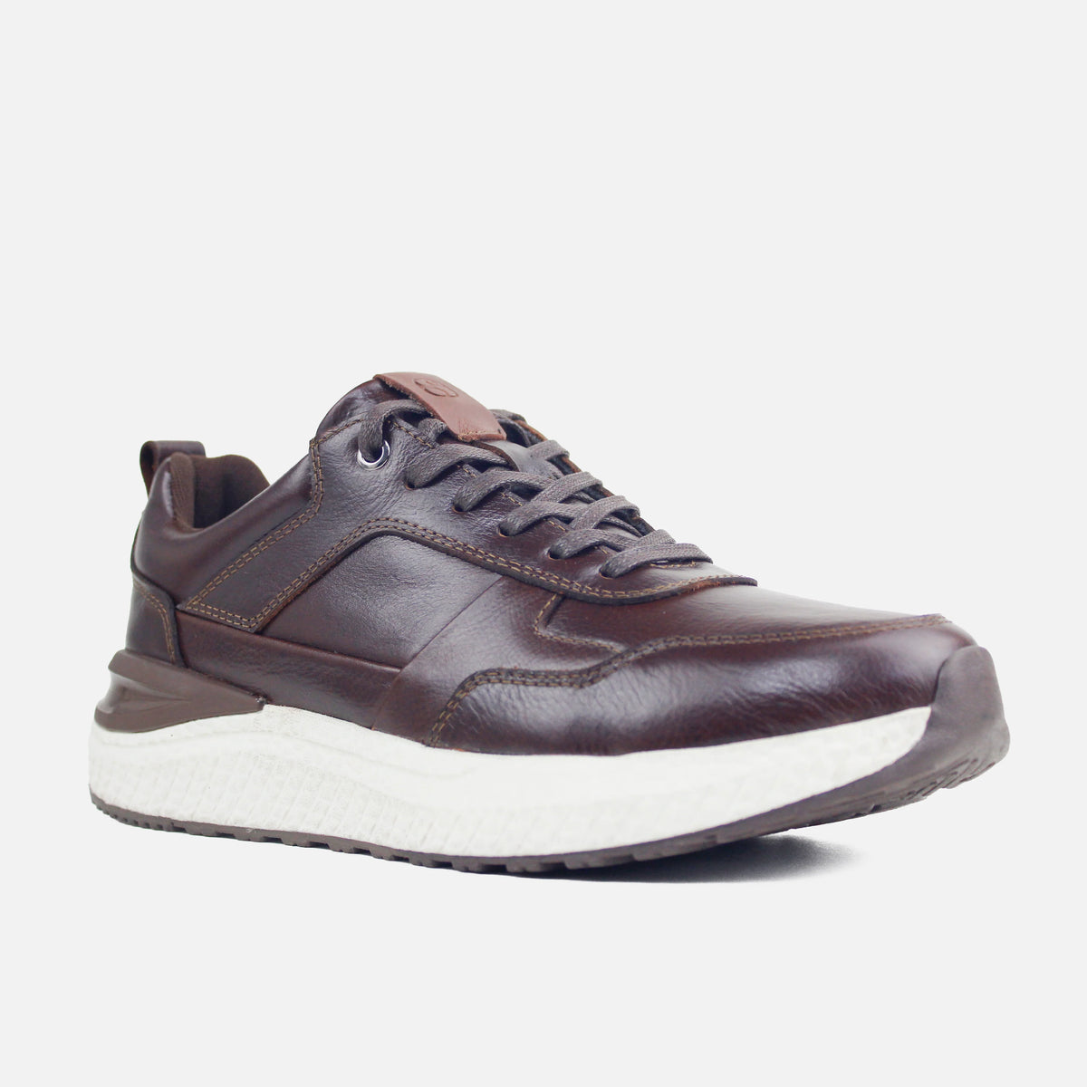 Tenis santi de cuero para hombre - Café