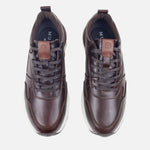 Tenis santi de cuero para hombre - Café