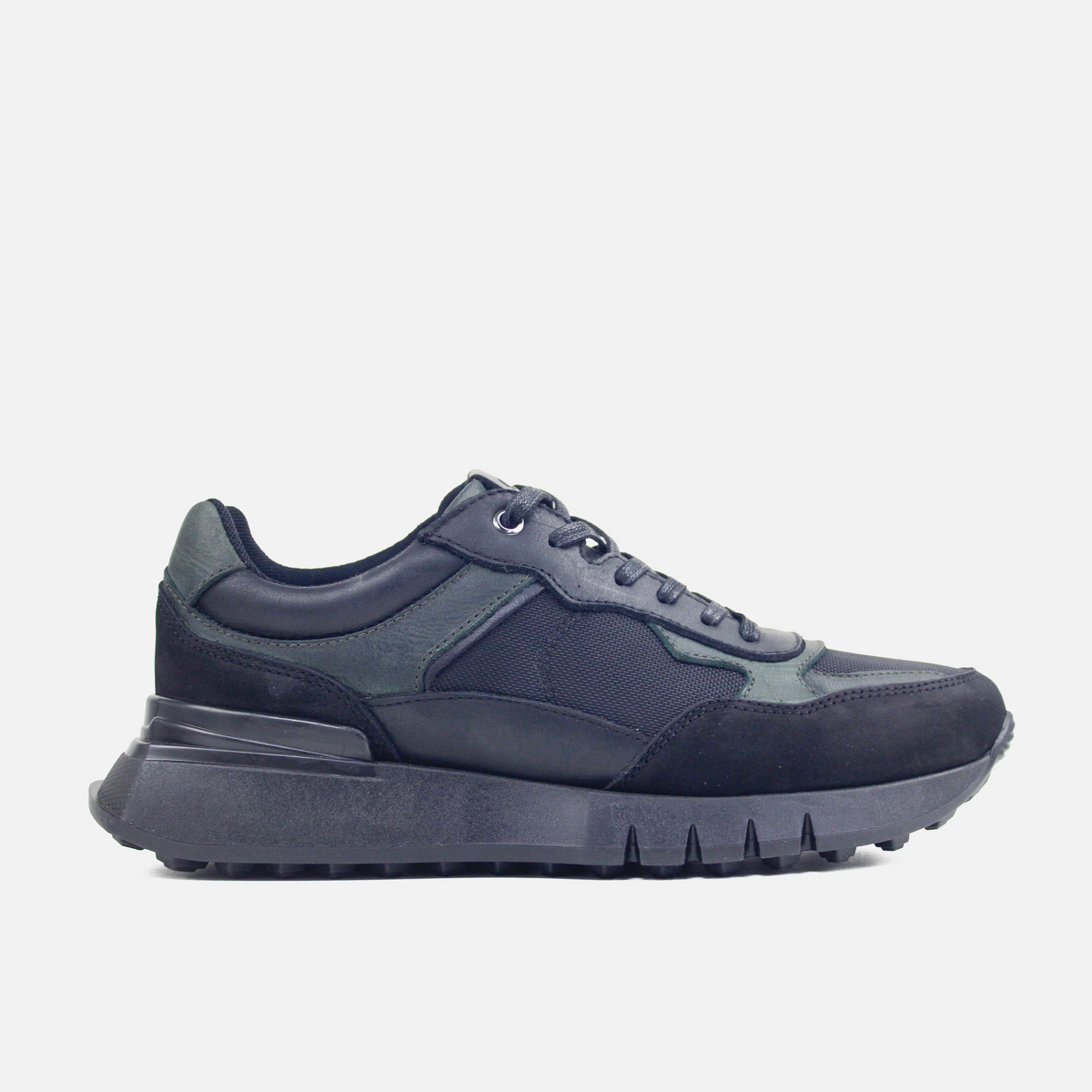 Tenis dante de cuero para hombre - Negro