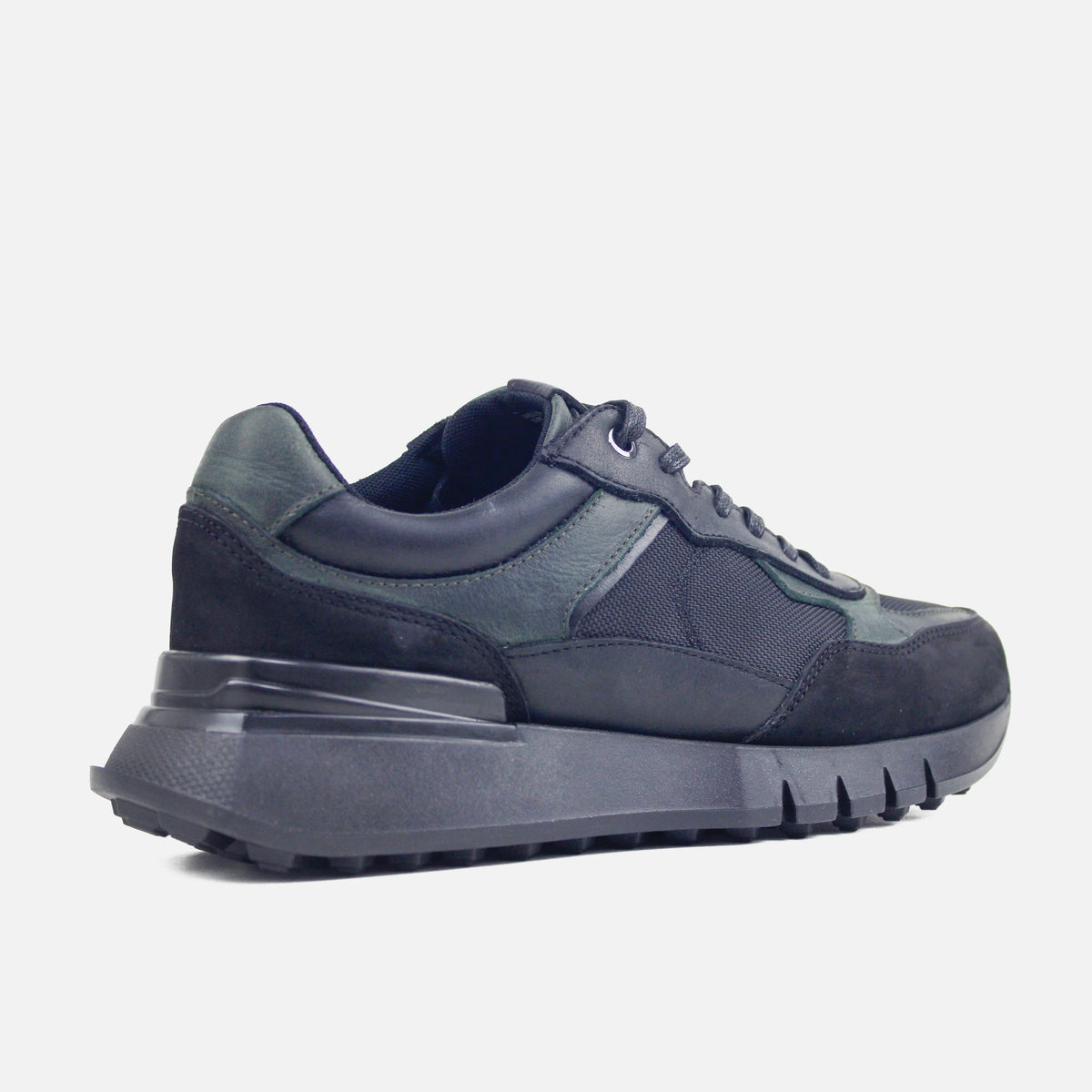 Tenis dante de cuero para hombre - Negro