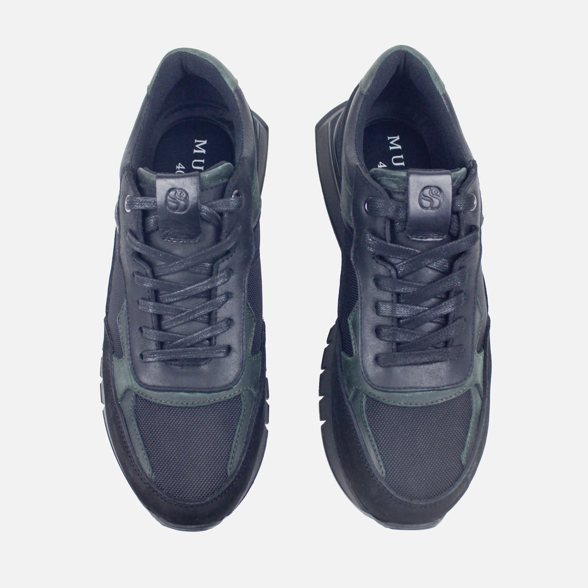 Tenis dante de cuero para hombre - Negro