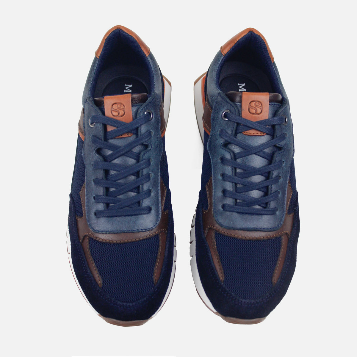 Tenis dante de cuero para hombre - Azul