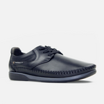 Mocasin plano elian de cuero para hombre - Negro