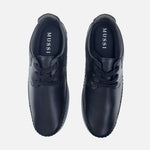 Mocasin plano elian de cuero para hombre - Negro