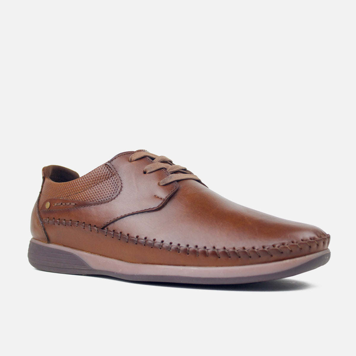 Mocasin plano elian de cuero para hombre - Miel