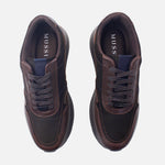 Tenis mateo de cuero para hombre - Café