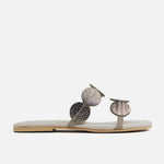 Sandalia plana sixtina de cuero para mujer - Bronce