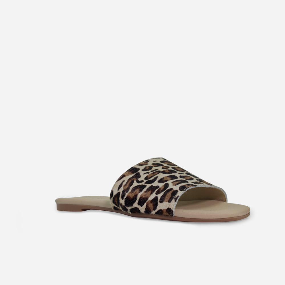 Sandalia plana celestina de cuero para mujer - Culebracafe