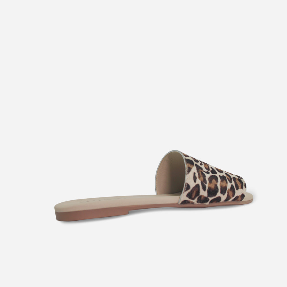 Sandalia plana celestina de cuero para mujer - Culebracafe