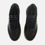 Tenis con plataforma nayen de cuero para mujer - Negro