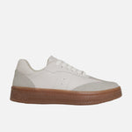 Tenis con plataforma nayen de cuero para mujer - Beige