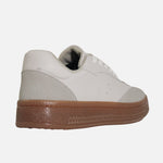 Tenis con plataforma nayen de cuero para mujer - Beige