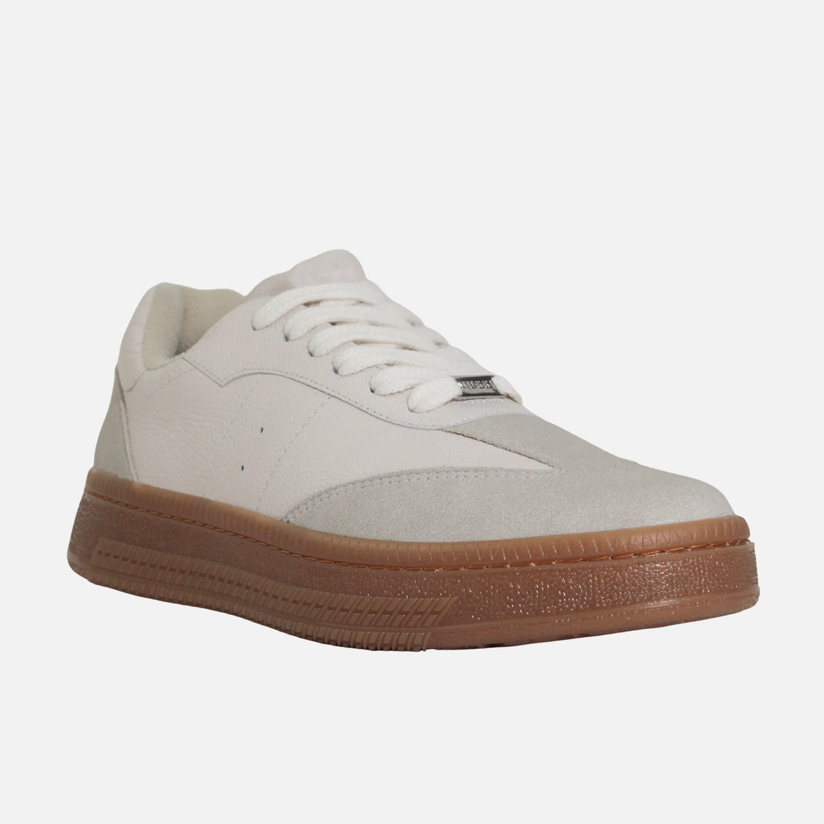 Tenis con plataforma nayen de cuero para mujer - Beige