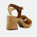 Sandalia tacon plataforma zea de sintético para mujer - Miel