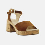 Sandalia tacon plataforma zea de sintético para mujer - Miel