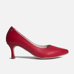 Tacones inara de cuero para mujer - Rojo
