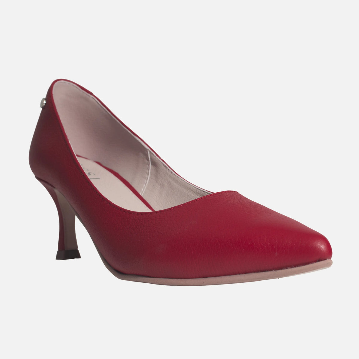 Tacones inara de cuero para mujer - Rojo