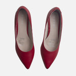 Tacones inara de cuero para mujer - Rojo