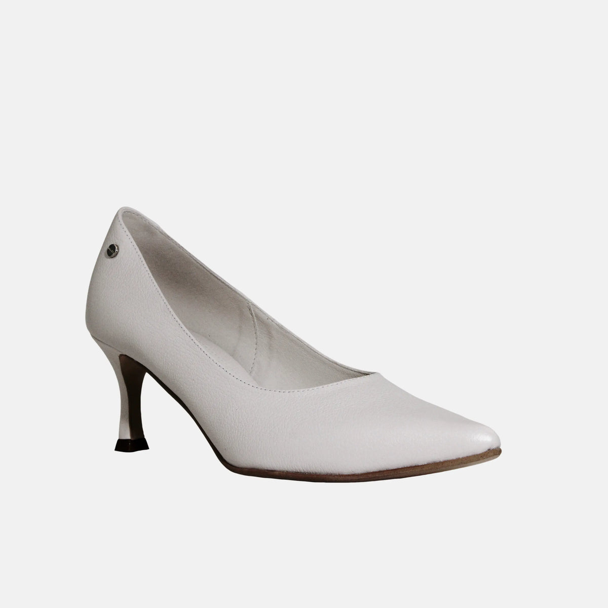 Tacones inara de cuero para mujer - Hueso
