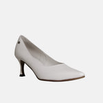 Tacones inara de cuero para mujer - Hueso