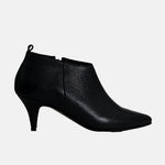 Botin tacon cloe   de cuero para mujer - Negro