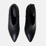 Botin tacon cloe   de cuero para mujer - Negro