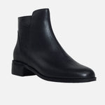 Botin plano glyn de cuero para mujer - Negro