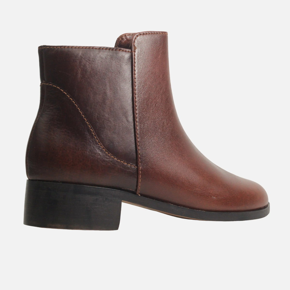 Botin plano glyn de cuero para mujer - Brandy