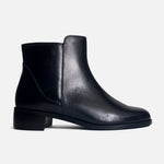 Botin plano glyn de cuero para mujer - Negro