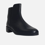 Botin plano glyn de cuero para mujer - Negro