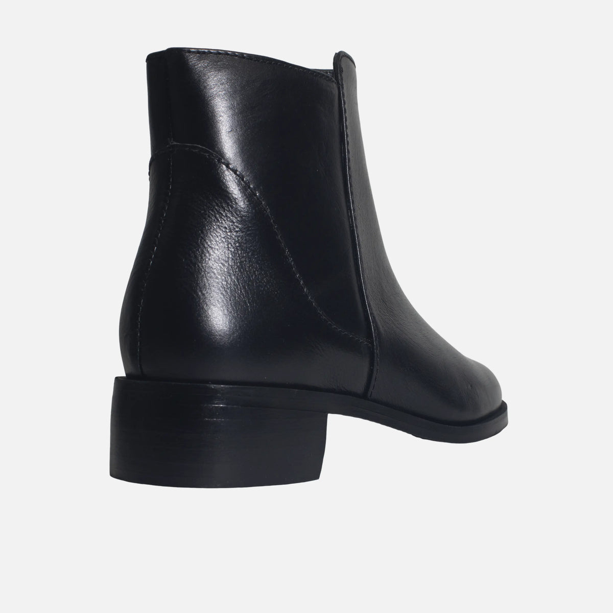 Botin plano glyn de cuero para mujer - Negro