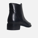 Botin plano glyn de cuero para mujer - Negro