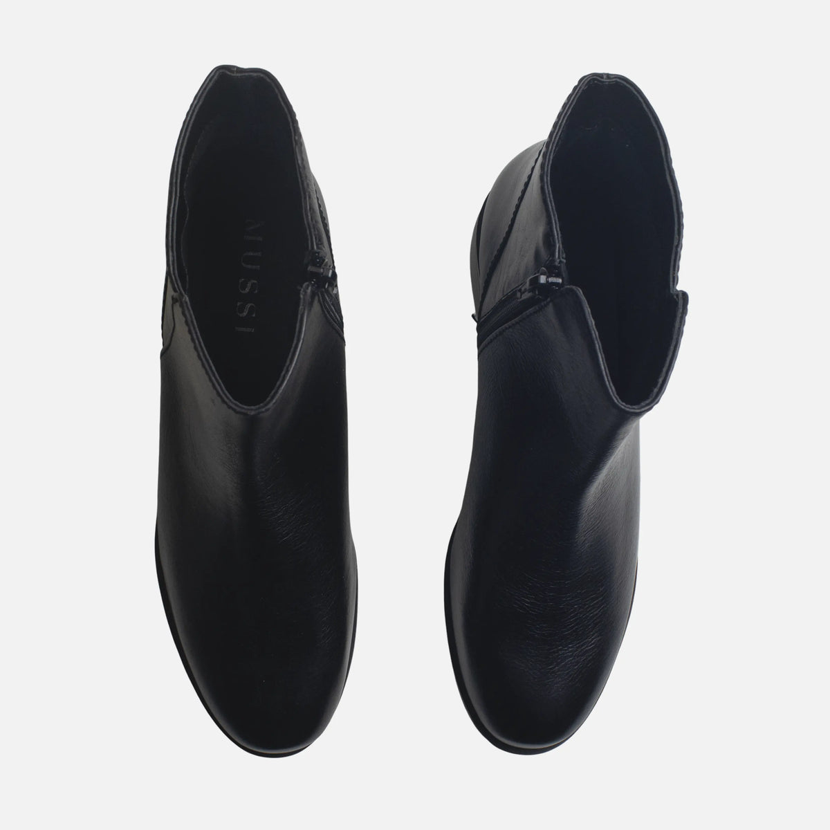 Botin plano glyn de cuero para mujer - Negro