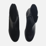 Botin plano glyn de cuero para mujer - Negro