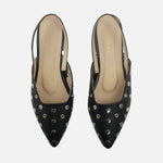 Baleta destalonada zinia de sintético para mujer - Negro