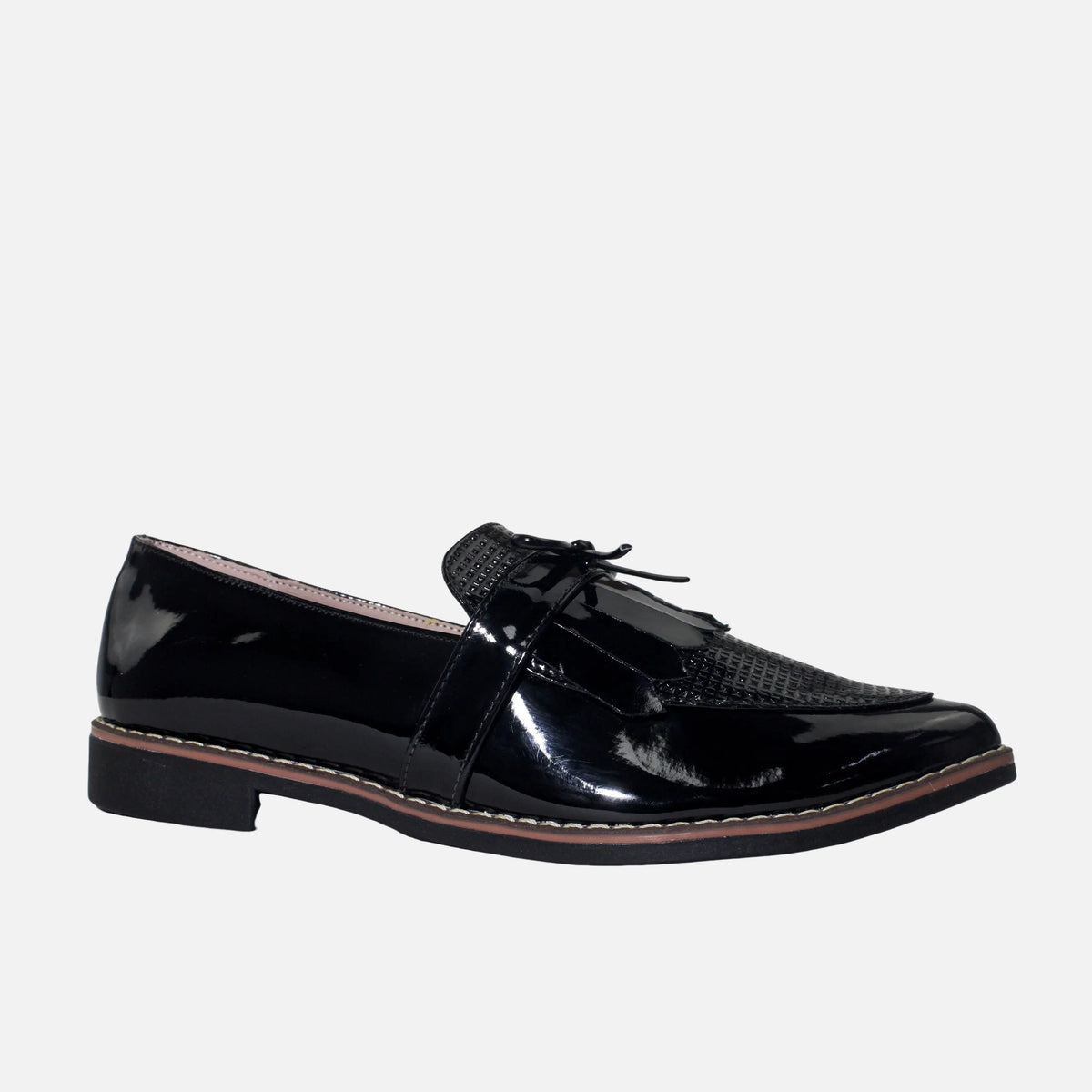 Mocasin plano keyla de sintético para mujer - Negro